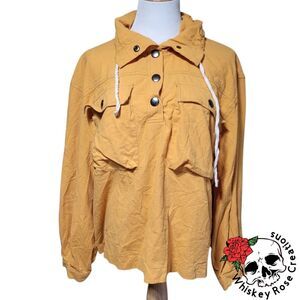 Urban Outfitters Out From Under Lyra Cargo Pullover Cotton Slub Shacket Medium